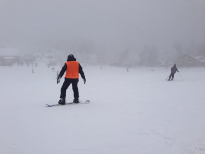 Paul auf dem Snowboard
